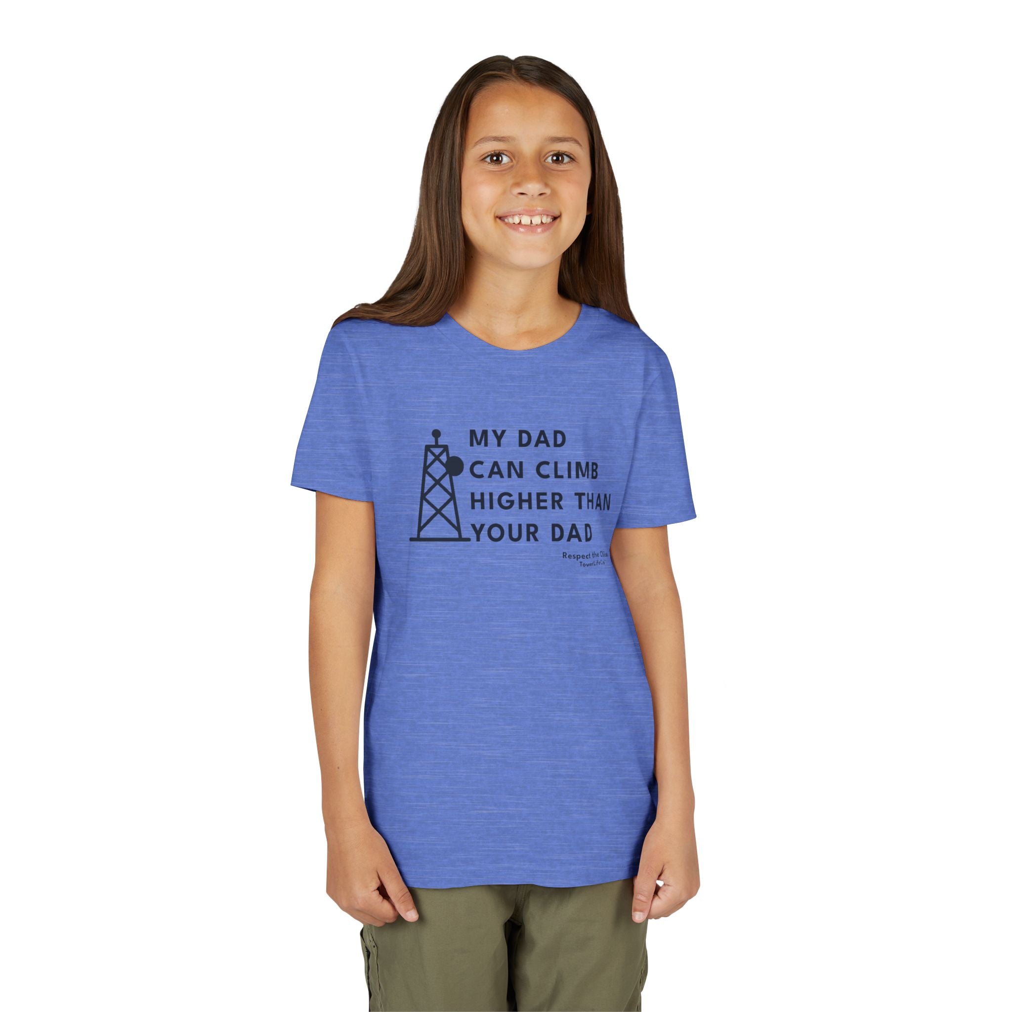 My Dad Can Climb Higher Than Your Dad – Youth Tower Climber T-Shirt by TowerLifeCo™