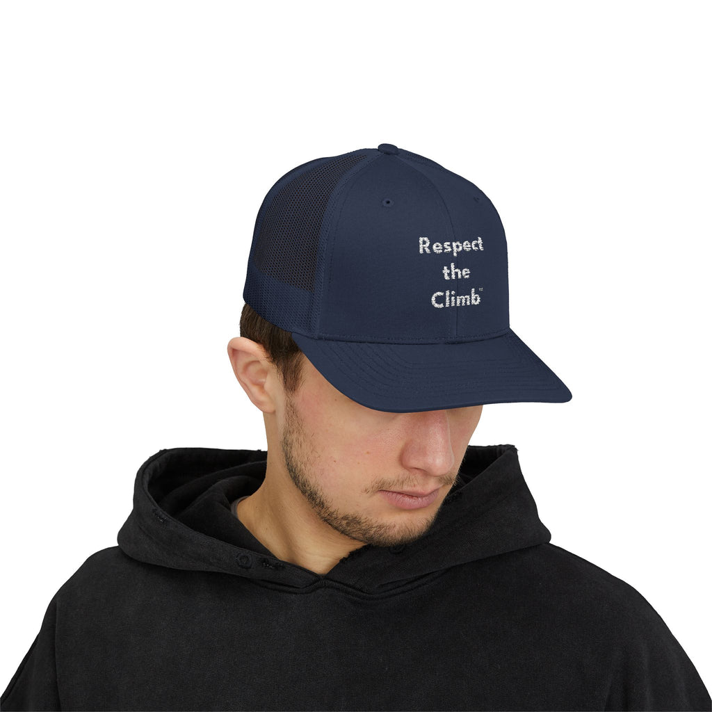 Respect the Climb™ Stacked Logo Trucker Hat by TowerLifeCo™