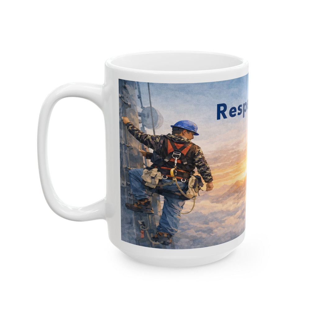 Respect the Climb™ | TowerLifeCo™ Mug – Sunrise Climber Edition