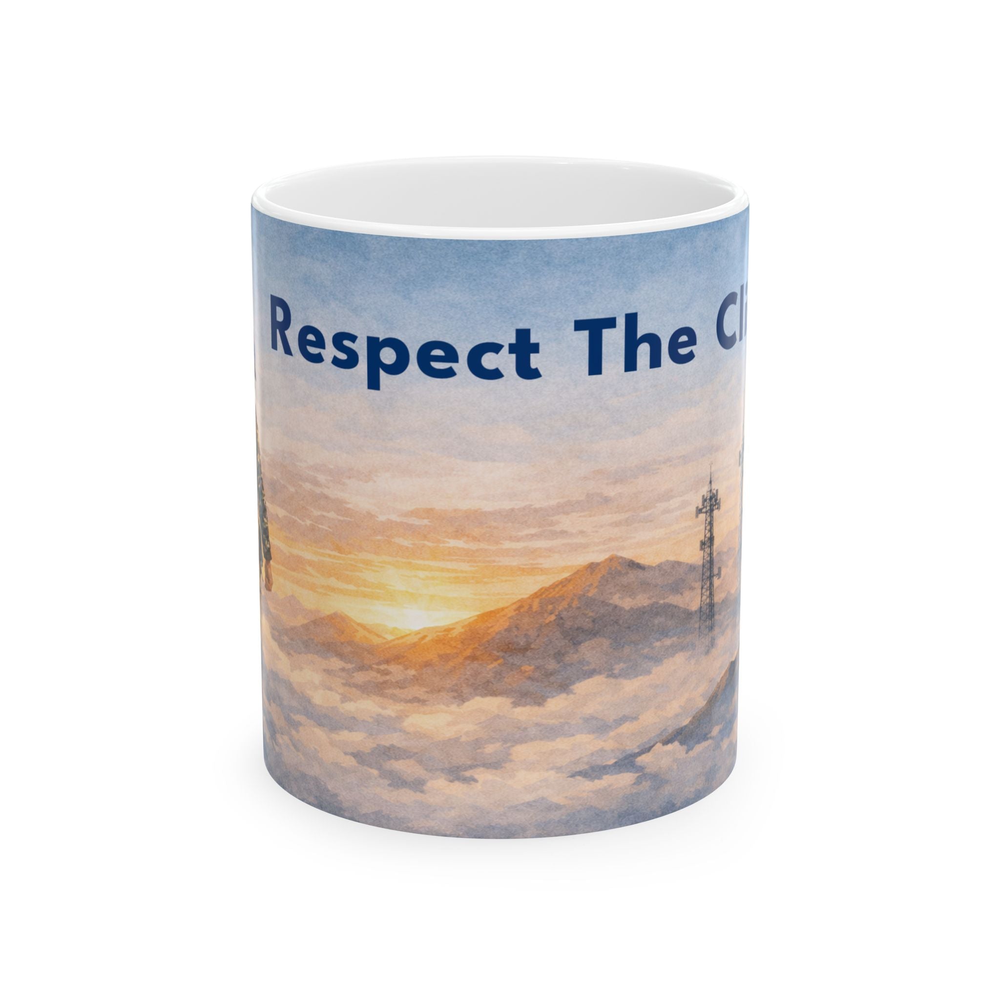 Respect the Climb™ | TowerLifeCo™ Mug – Sunrise Climber Edition