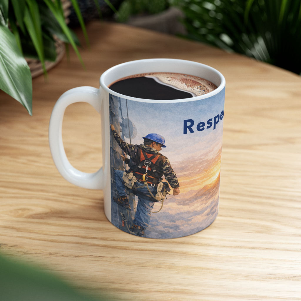 Respect the Climb™ | TowerLifeCo™ Mug – Sunrise Climber Edition